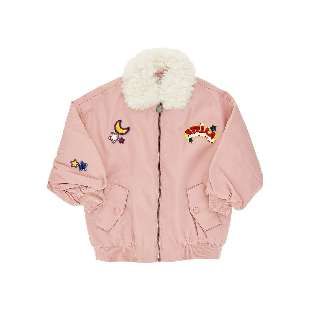 Bomber in twill tecnico con patches in spugna