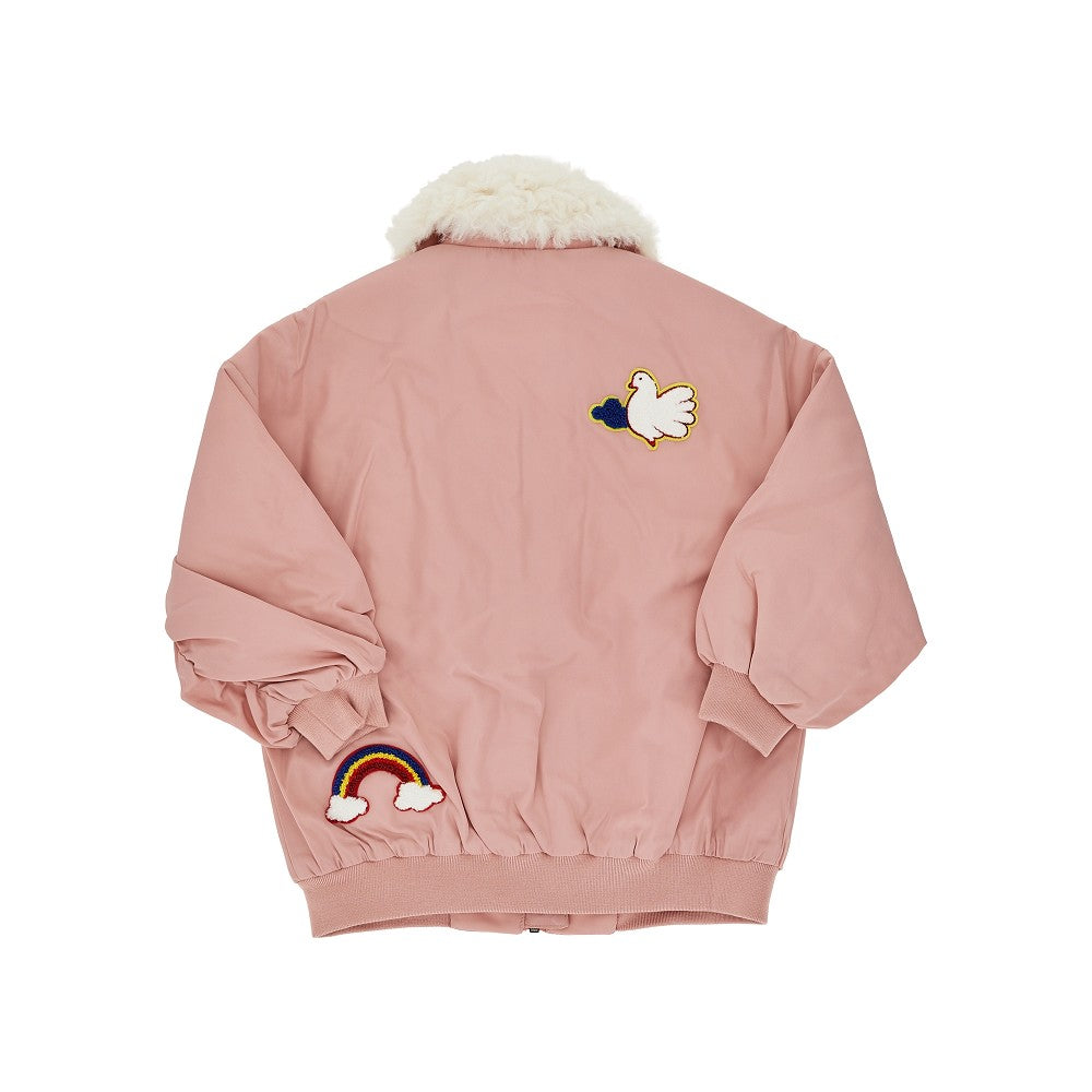 Bomber in twill tecnico con patches in spugna