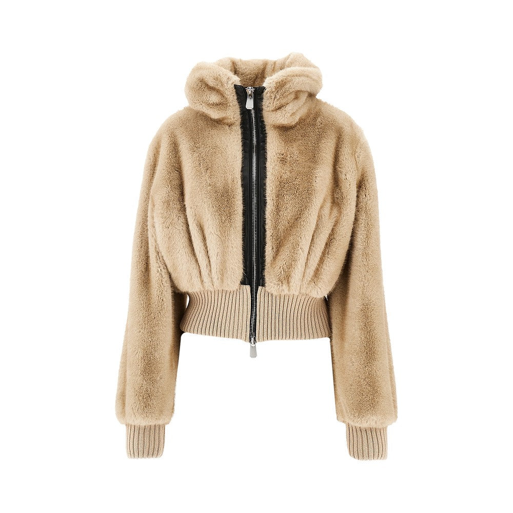 Faux fur bomber jacket