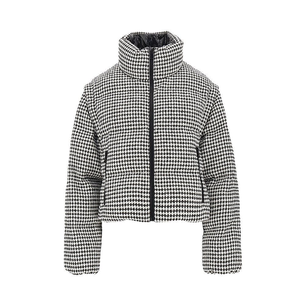 Piumino in tweed con maniche rimovibili