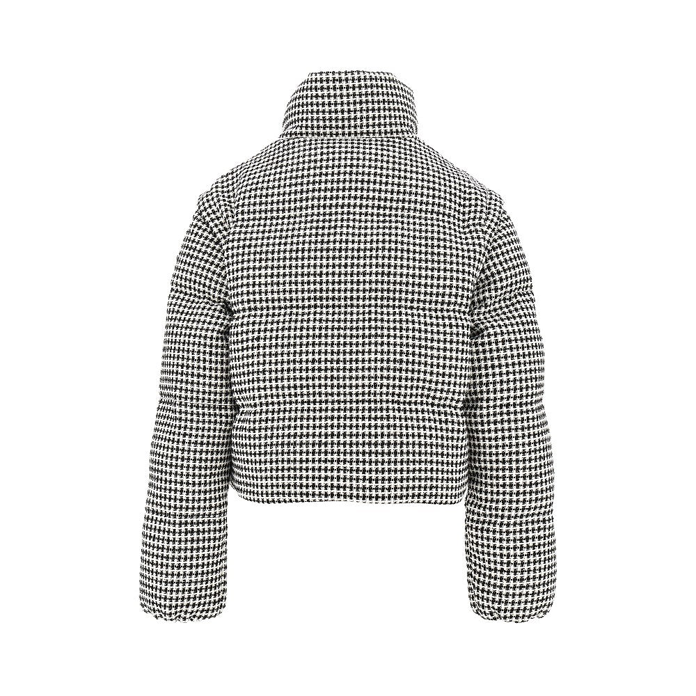 Piumino in tweed con maniche rimovibili
