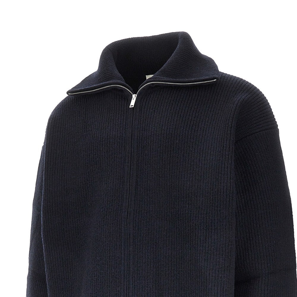 Pullover full-zip in maglia di lana Merino