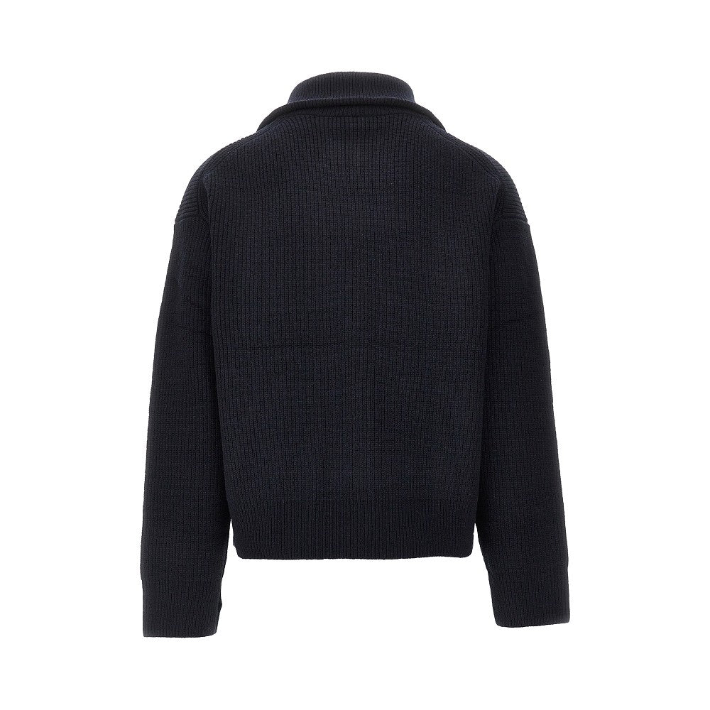 Pullover full-zip in maglia di lana Merino