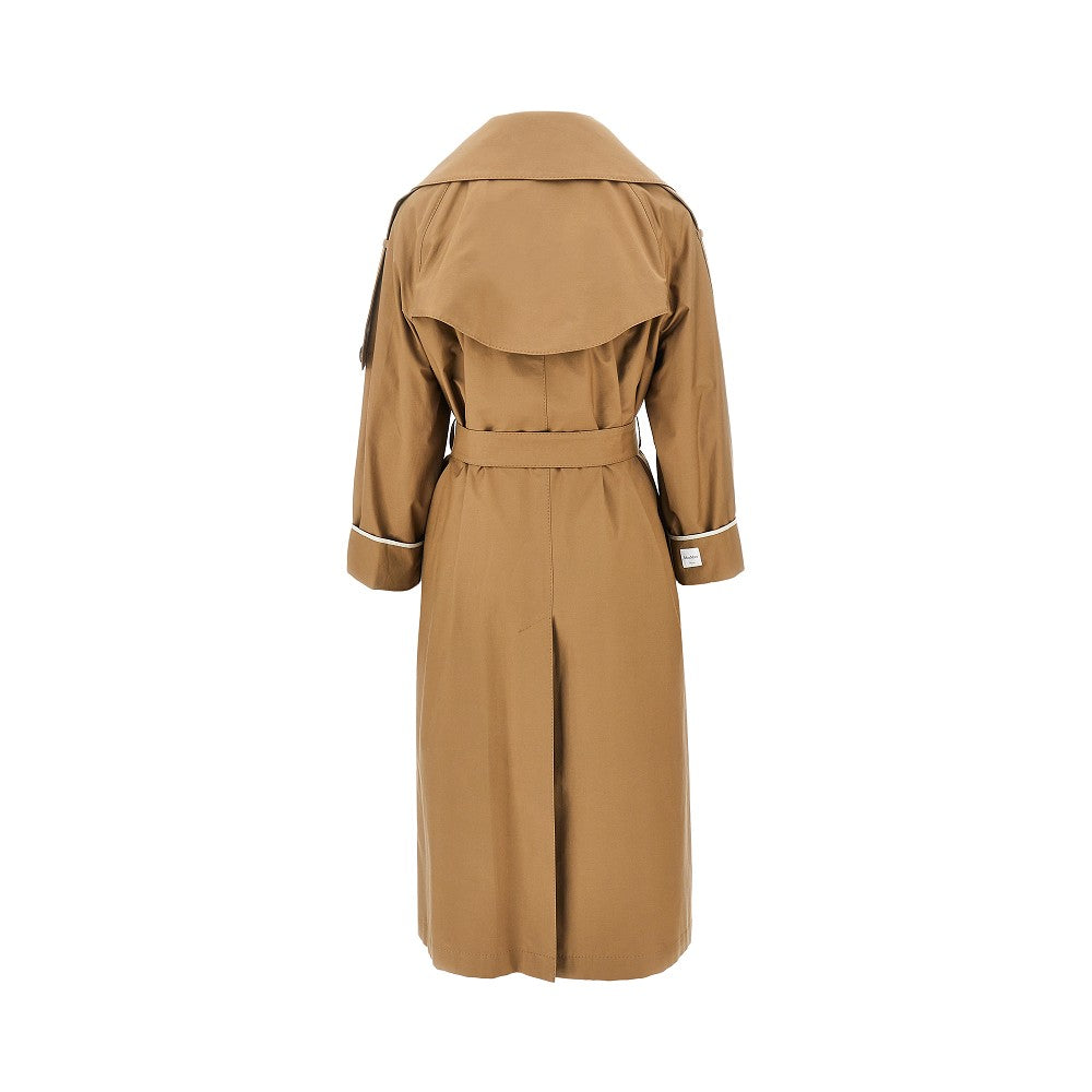 Anti-drop twill trench coat with belt
