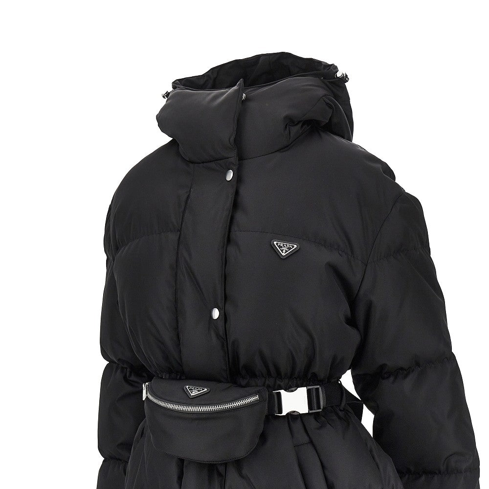 Re-Nylon down jacket with belt bag