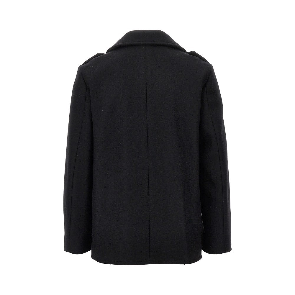 Double-breasted wool peacoat