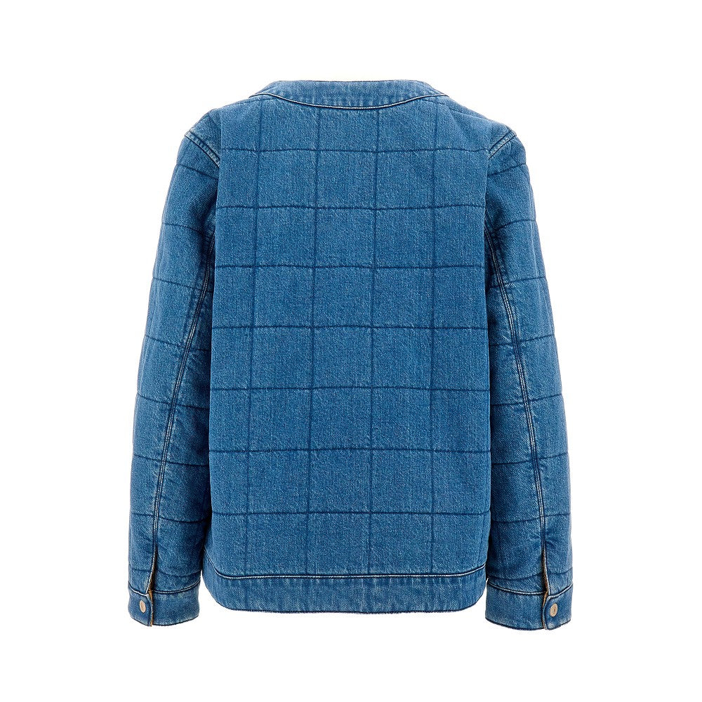 Denim and GG fabric reversible jacket