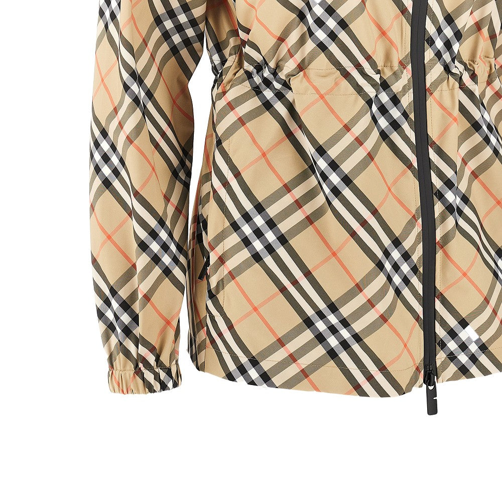 Giacca in nylon Check con cappuccio