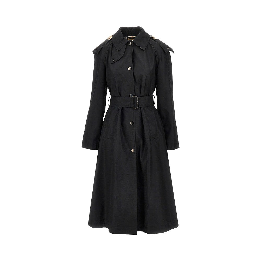 Nylon gabardine trench coat