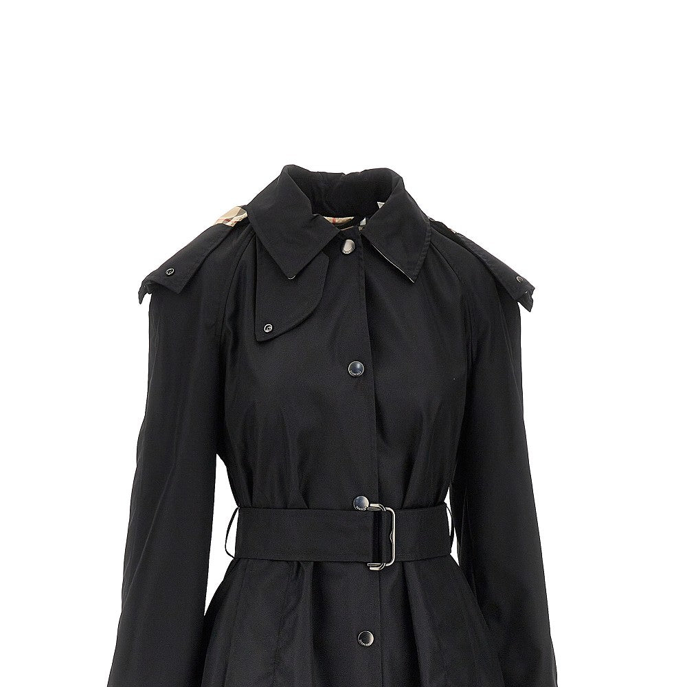 Nylon gabardine trench coat
