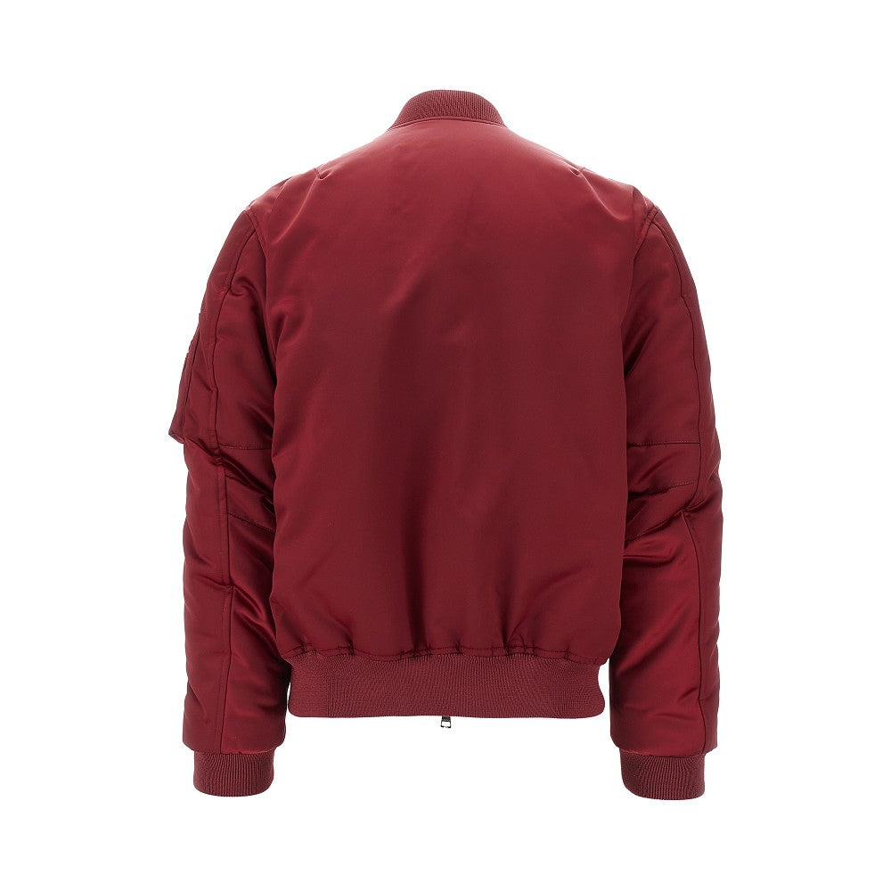 Padded nylon bomber jacket with chest logo