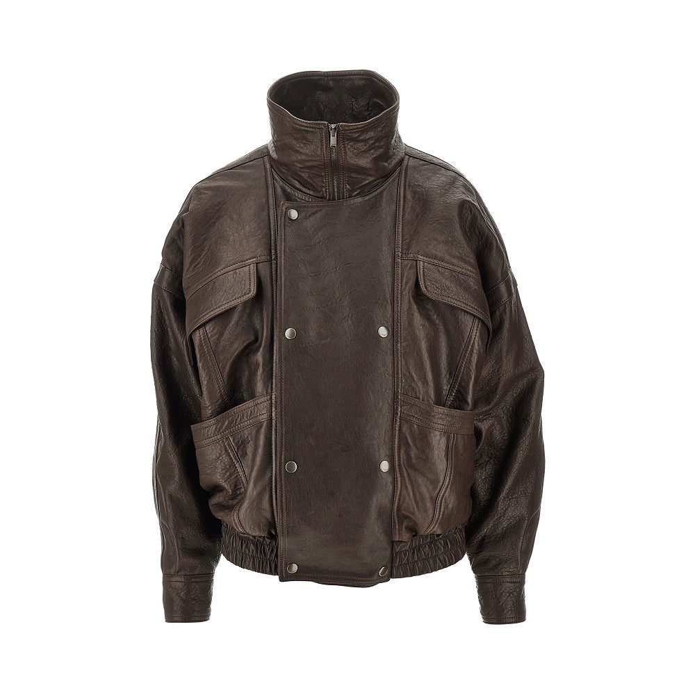 Bomber oversize in pelle