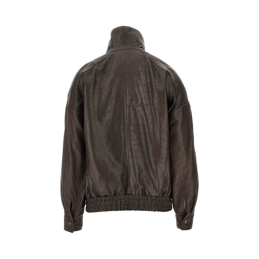 Bomber oversize in pelle