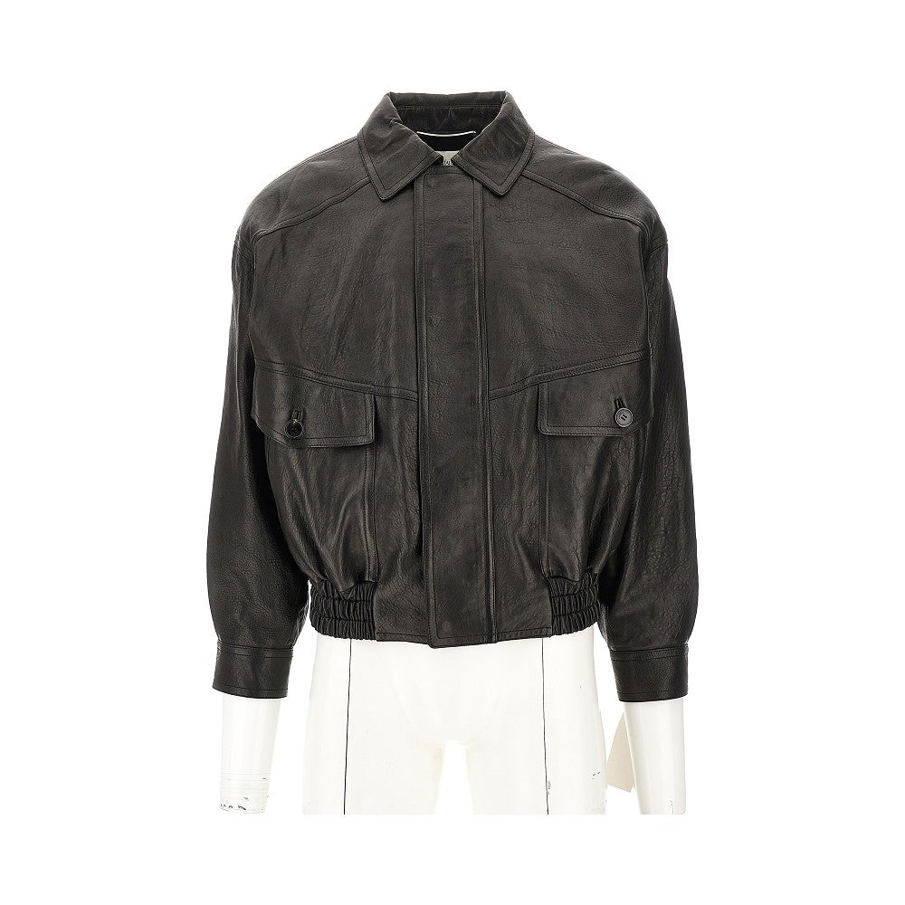 Nappa leather bomber jacket