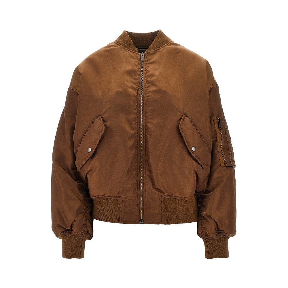Bomber in nylon lucido imbottito