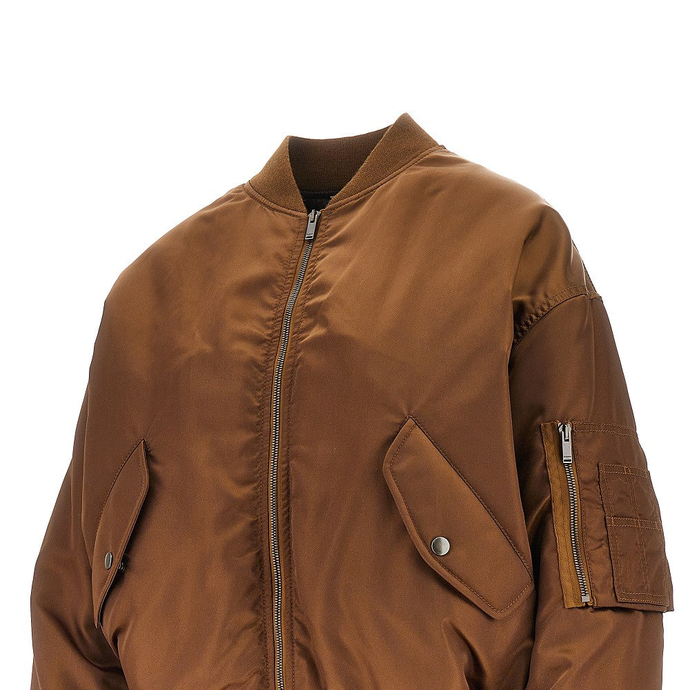 Bomber in nylon lucido imbottito