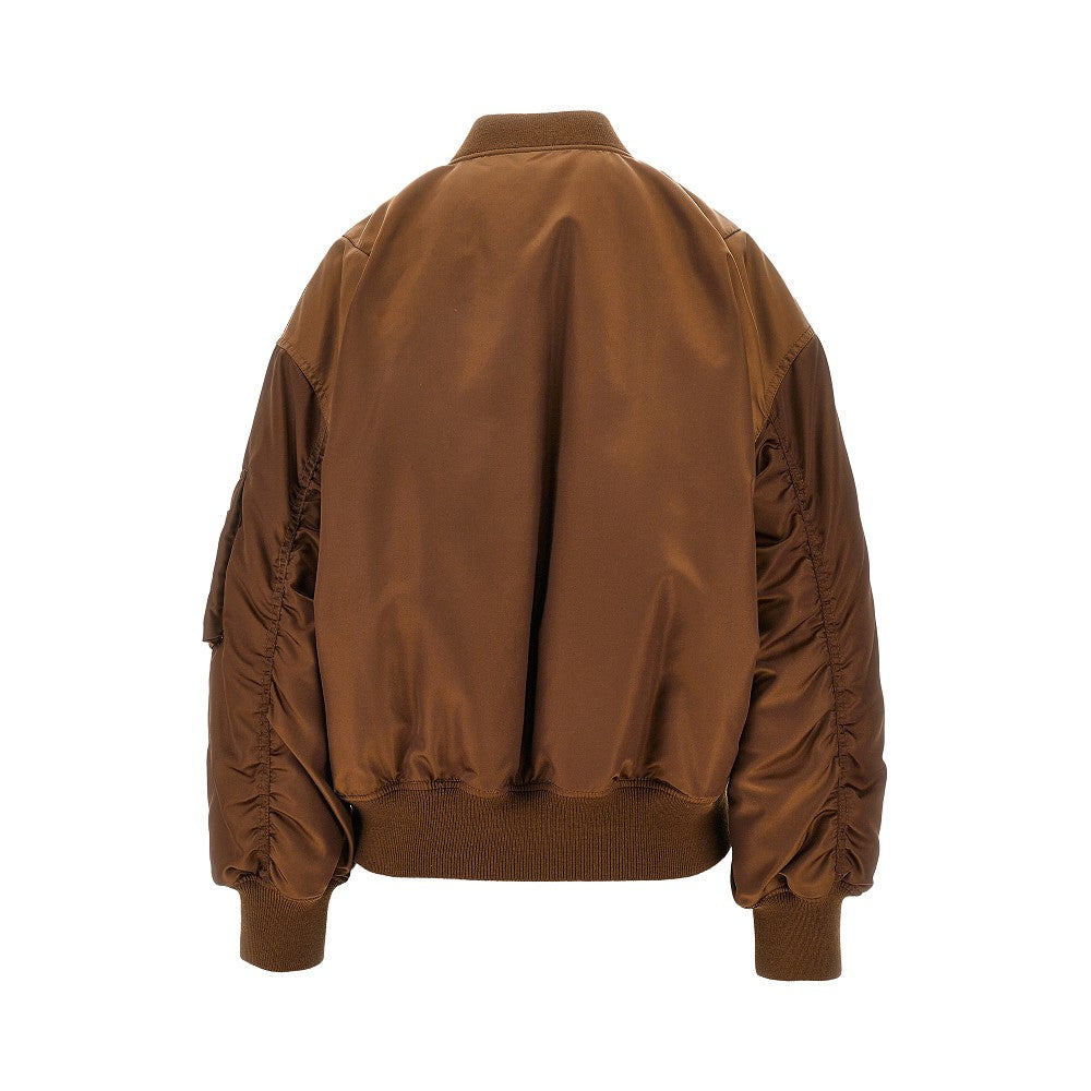 Bomber in nylon lucido imbottito