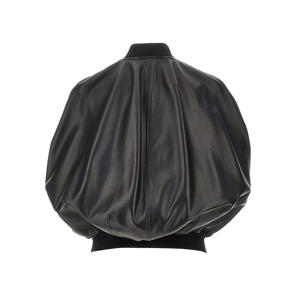 Nappa leather bomber cape