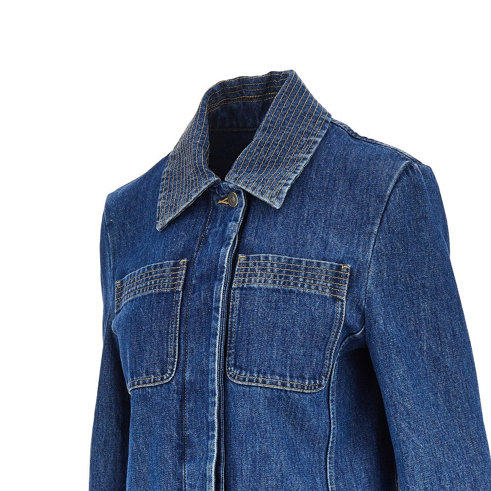Giacca in denim con dettagli V Gold