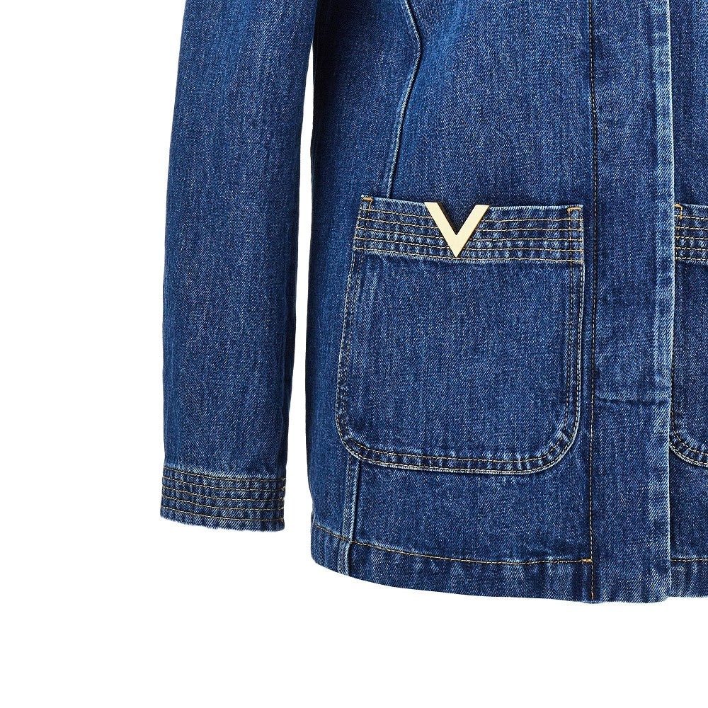 Giacca in denim con dettagli V Gold