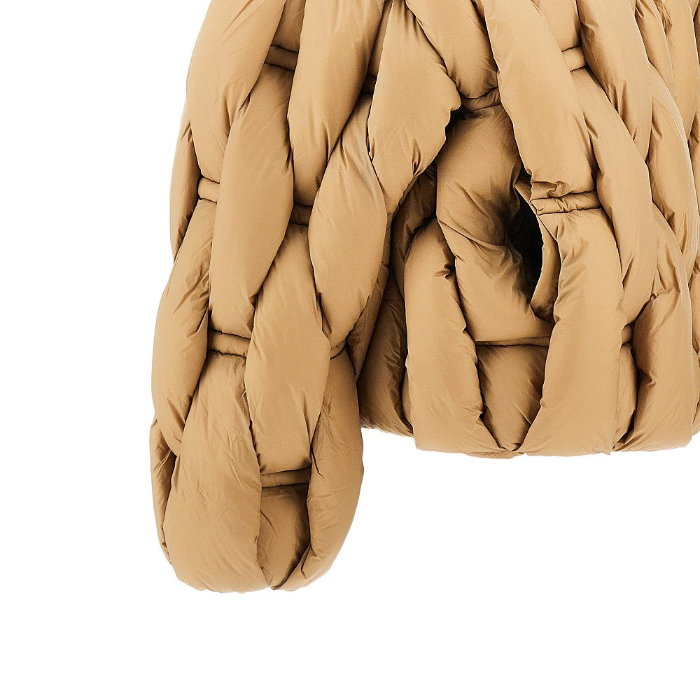 Woven-effect down jacket