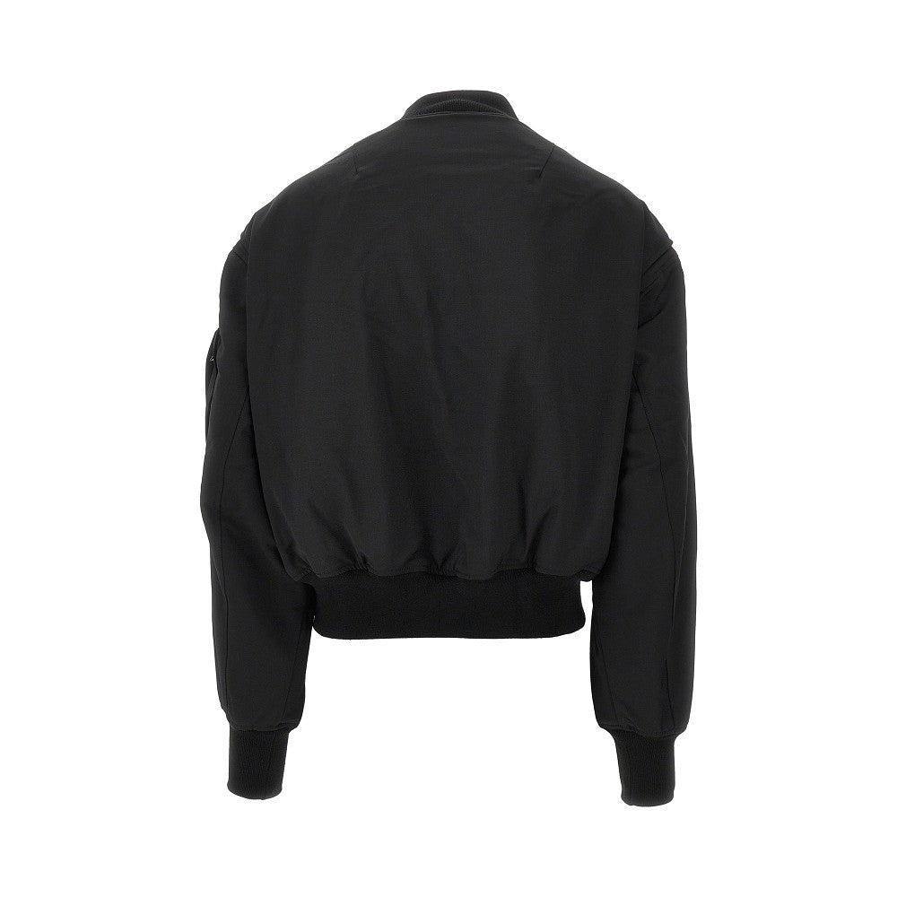 Wool-blend oversized bomber jacket