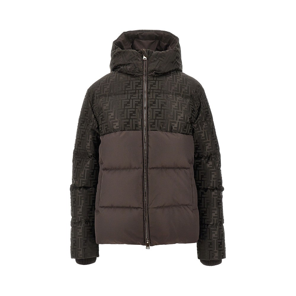 Piumino in nylon con motivo FF jacquard