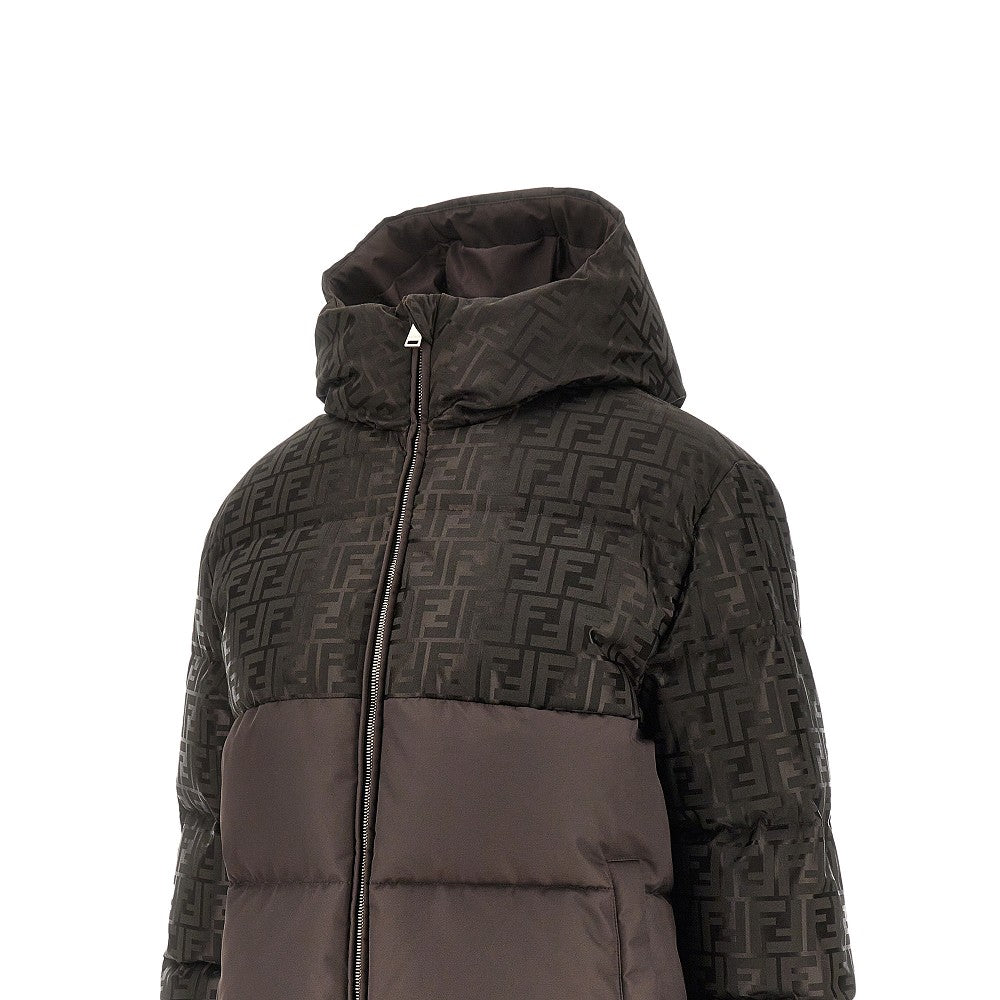 Piumino in nylon con motivo FF jacquard
