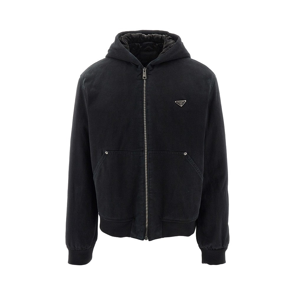 Padded denim blouson jacket