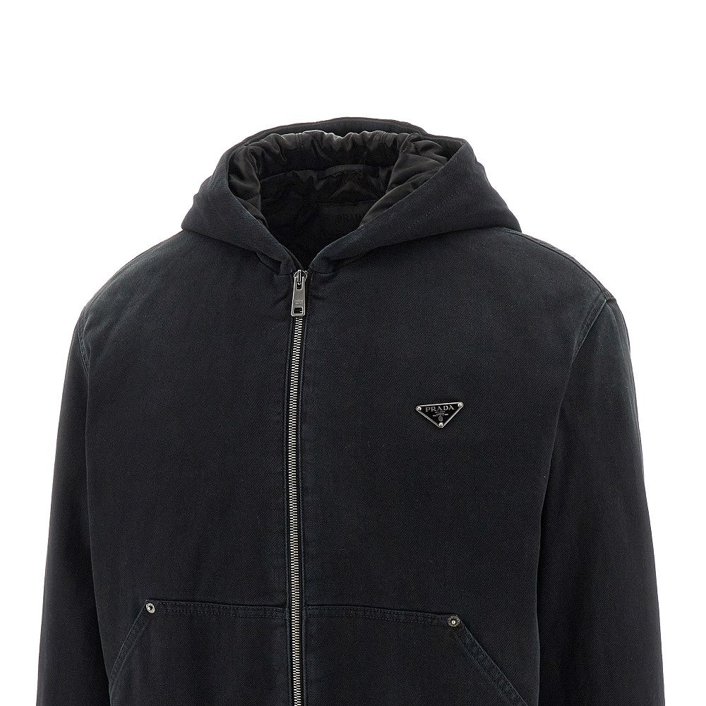 Padded denim blouson jacket