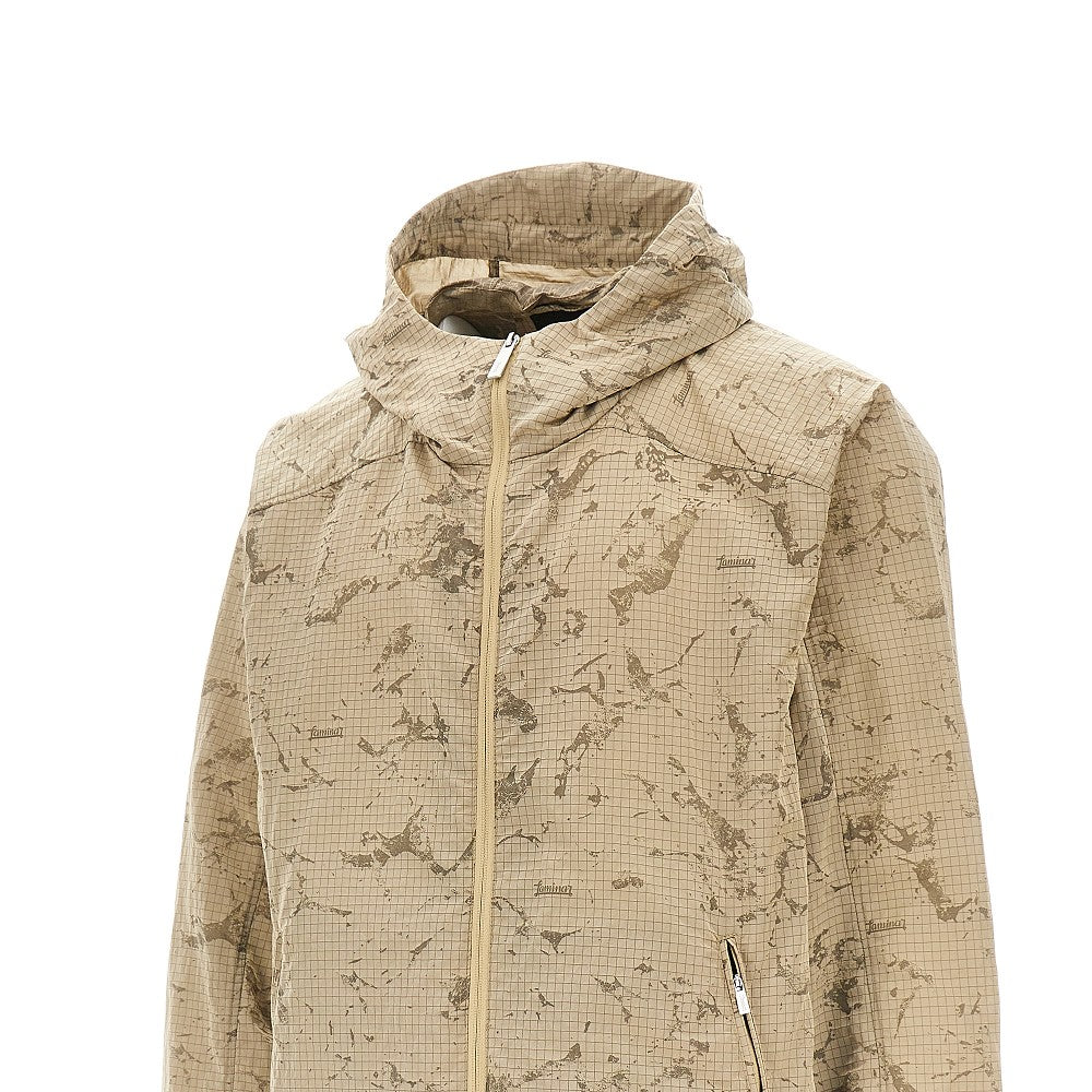 Giacca in nylon con motivo jacquard