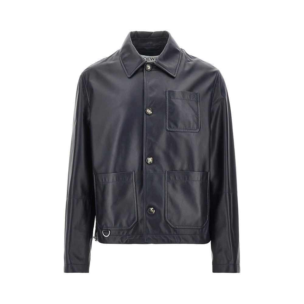 Nappa leather and nylon workwear jacket