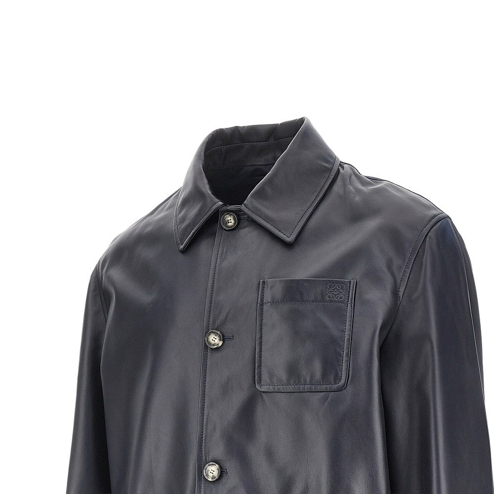 Nappa leather and nylon workwear jacket