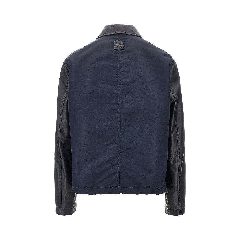 Nappa leather and nylon workwear jacket
