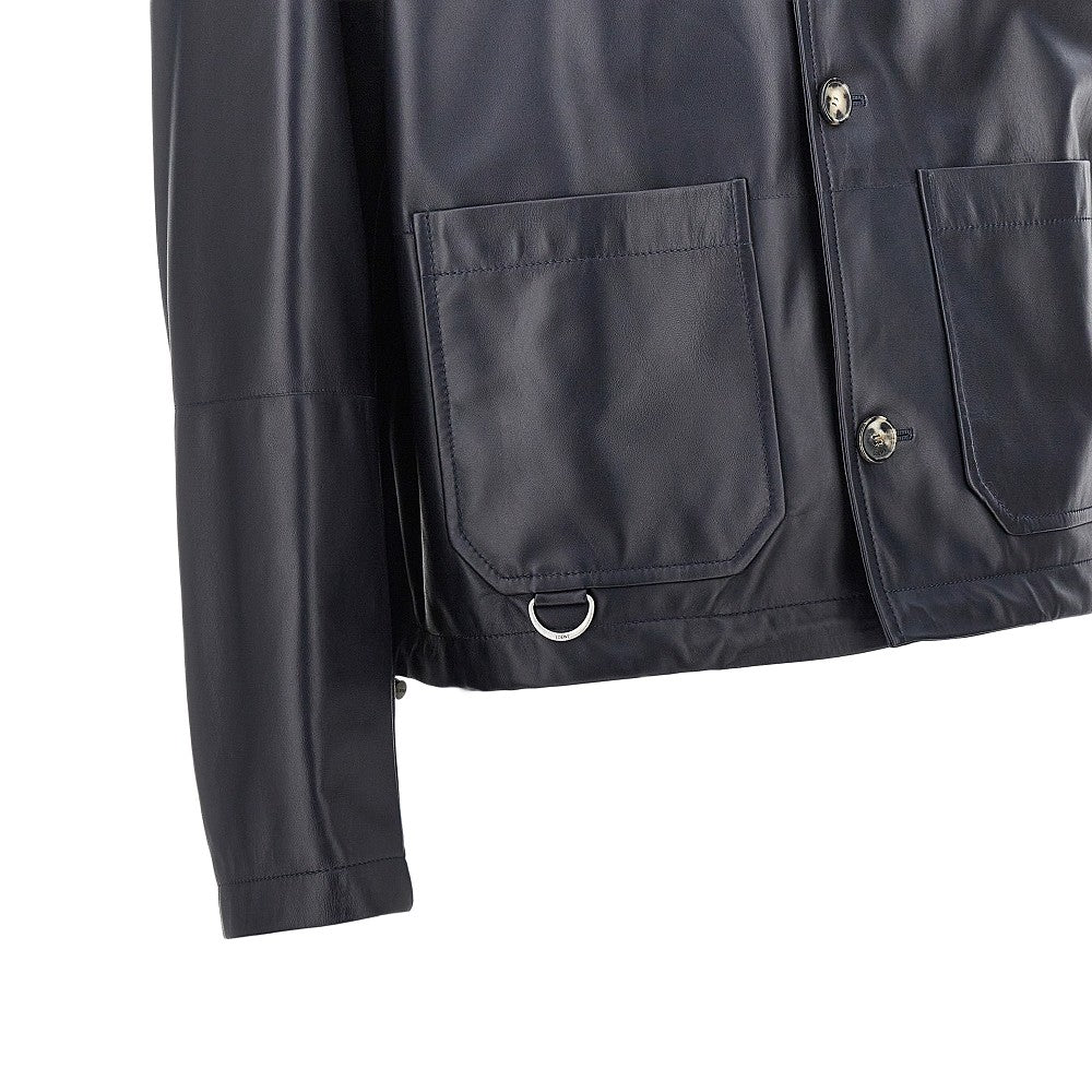 Nappa leather and nylon workwear jacket