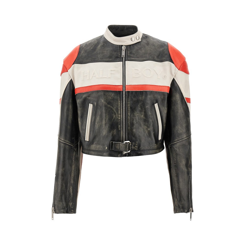 Leather racing jacket