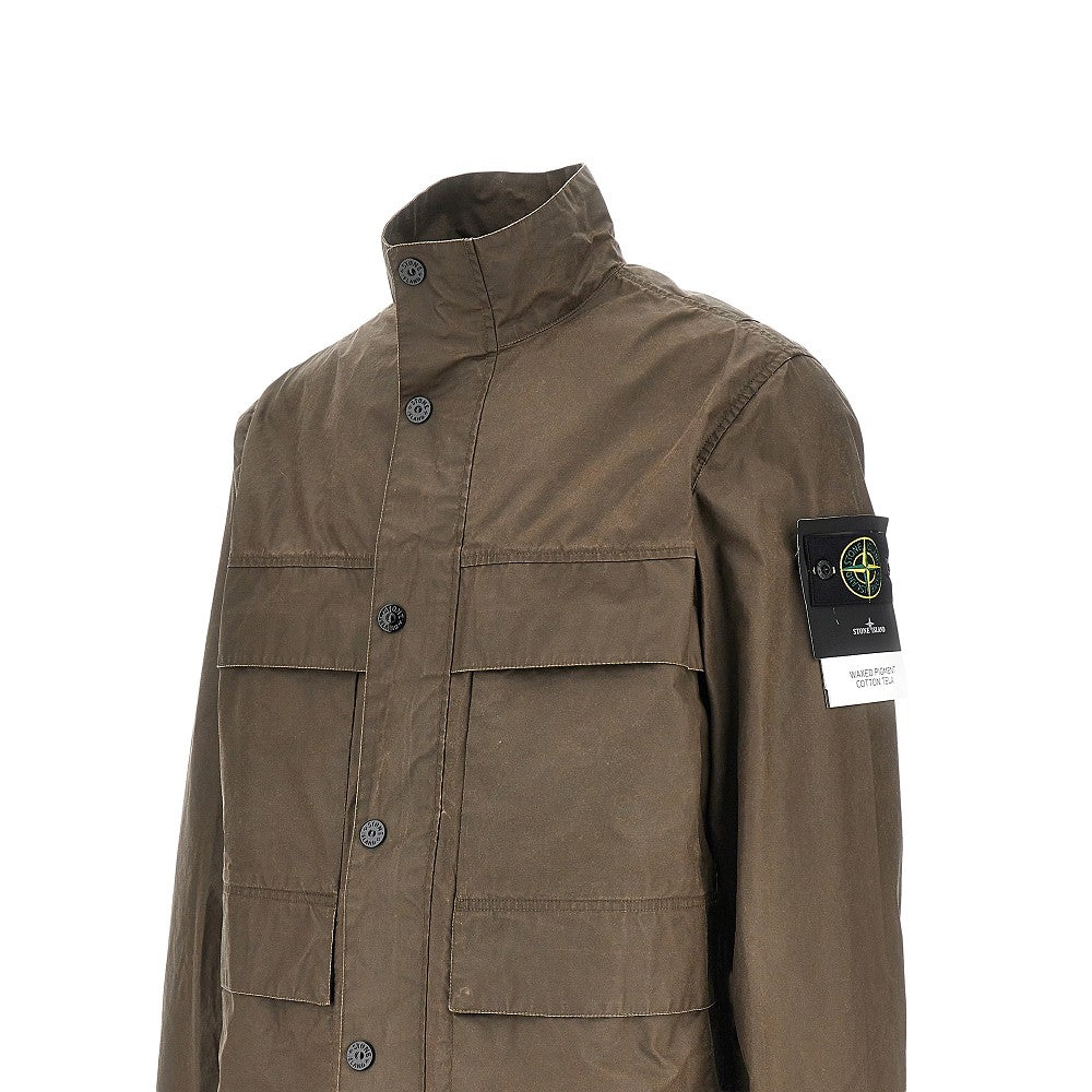 Giacca in Waxed Pigment Cotton Tela