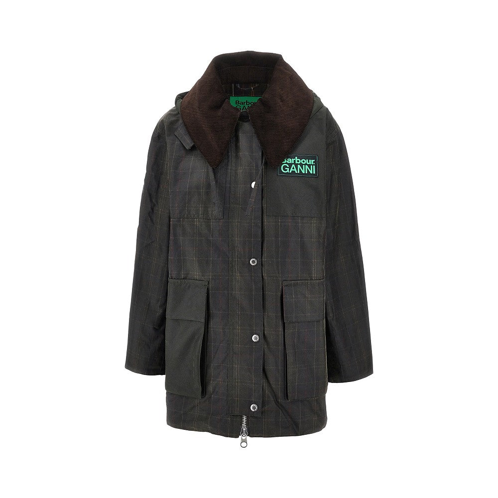 Parka in cotone cerato a quadri