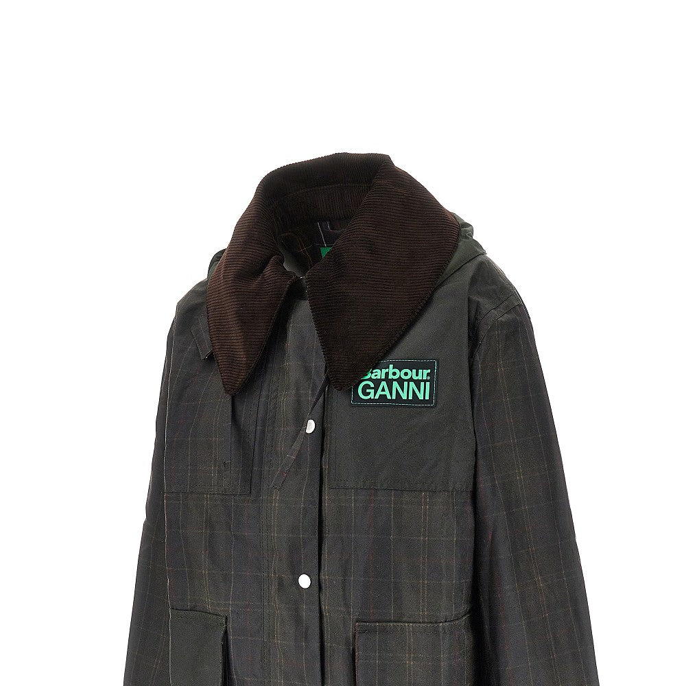 Parka in cotone cerato a quadri