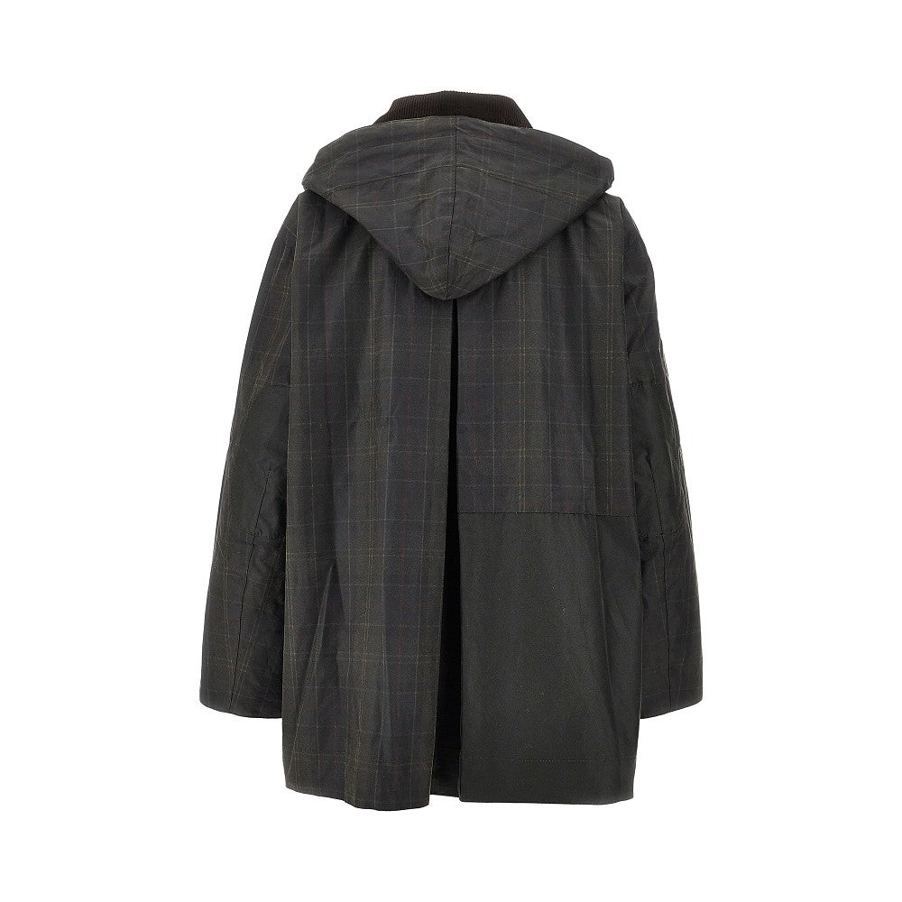 Parka in cotone cerato a quadri