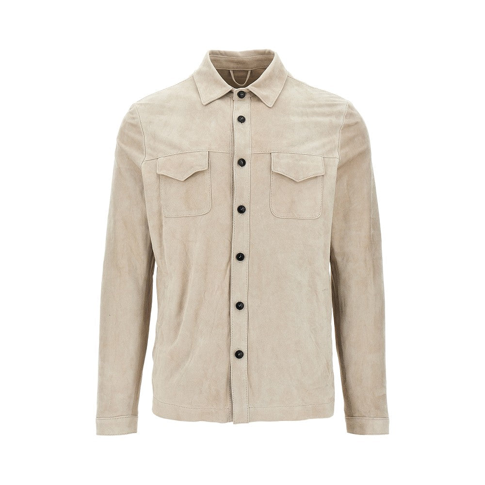 Camicia in pelle scamosciata
