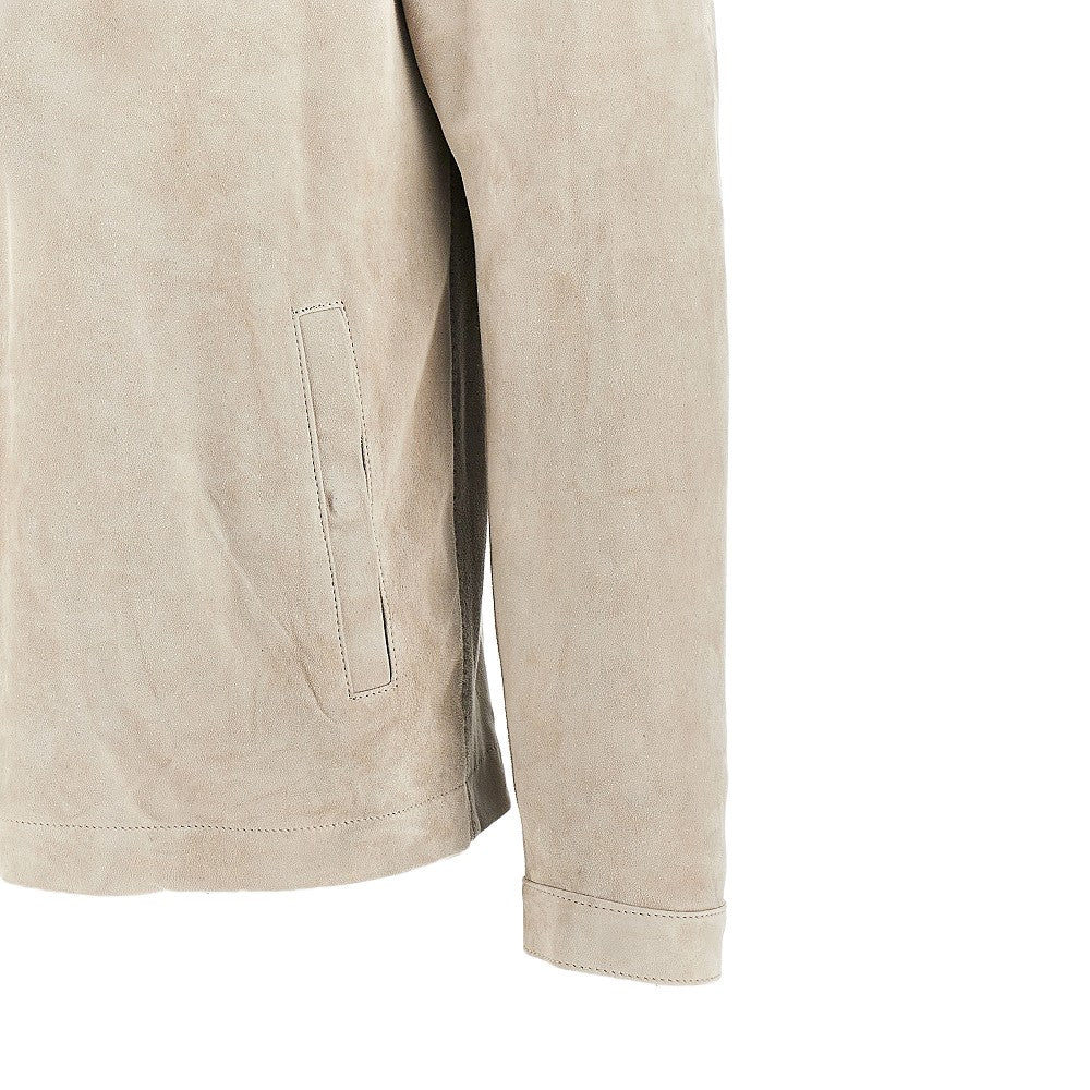 Camicia in pelle scamosciata