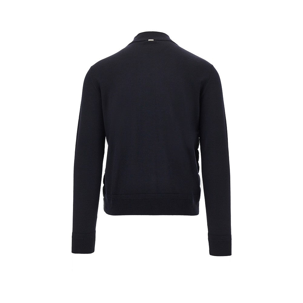 Cardigan in maglia e nylon imbottito