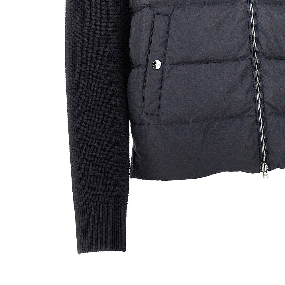 Cardigan ibrido in maglia e nylon imbottito