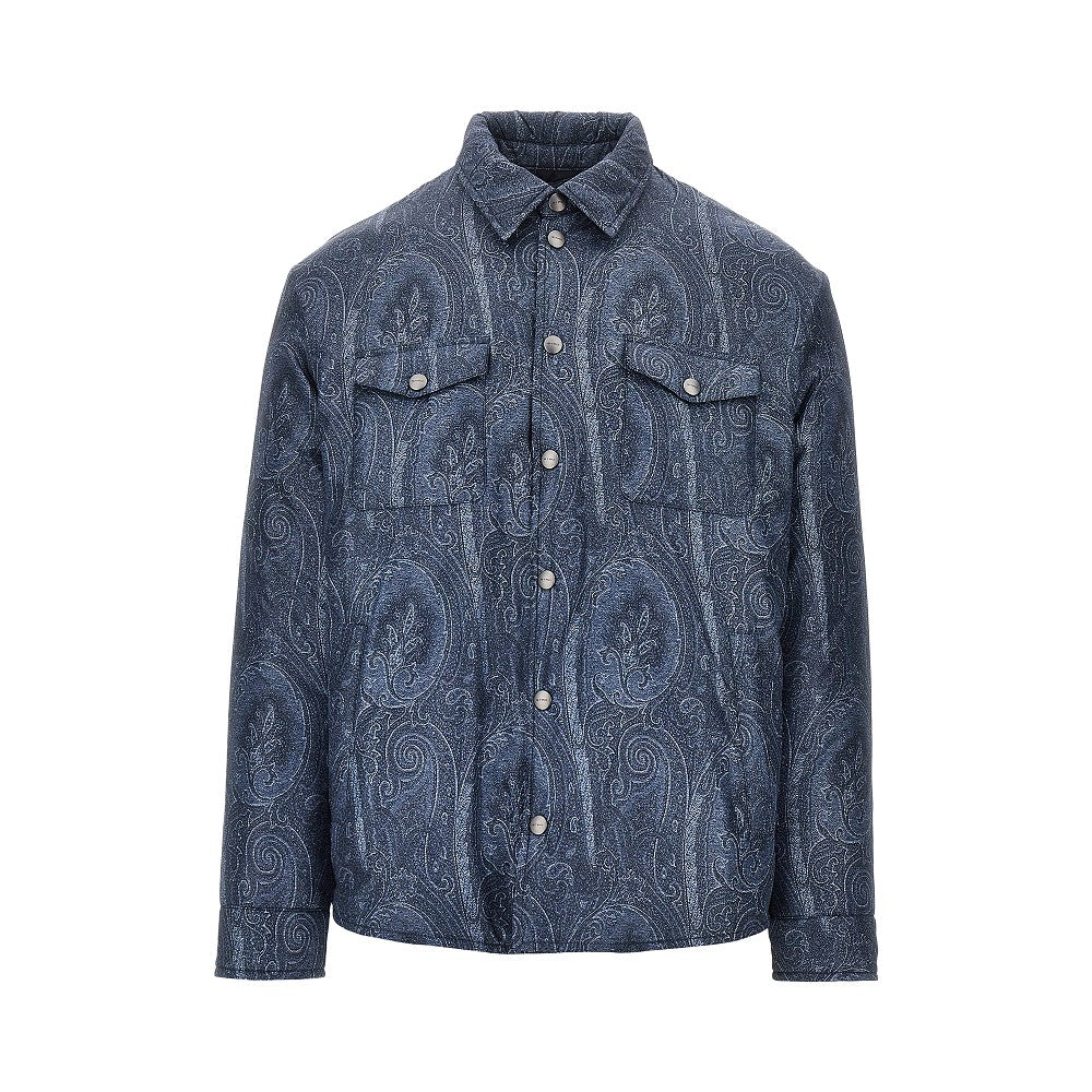 Overshirt in nylon con stampa Paisley
