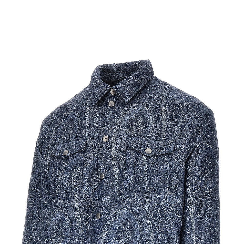 Overshirt in nylon con stampa Paisley