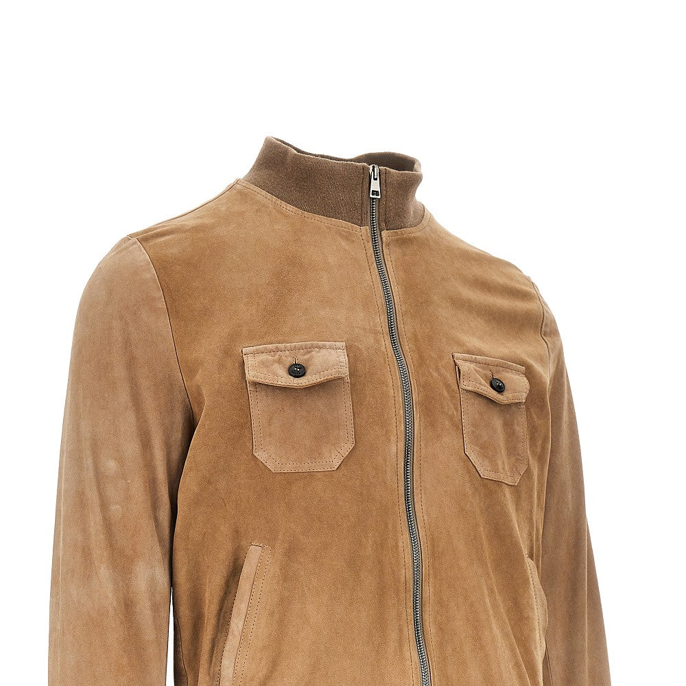 Bomber in pelle scamosciata