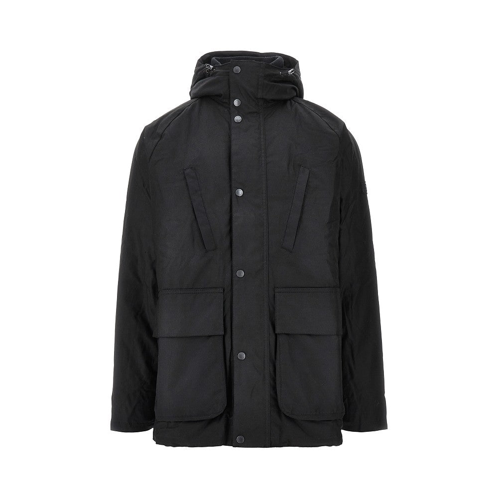 'Oakdale' waxed cotton padded parka coat