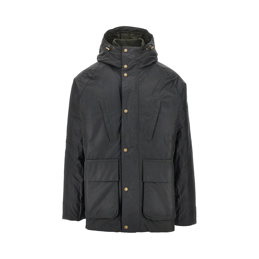 'Oakdale' waxed cotton padded parka coat