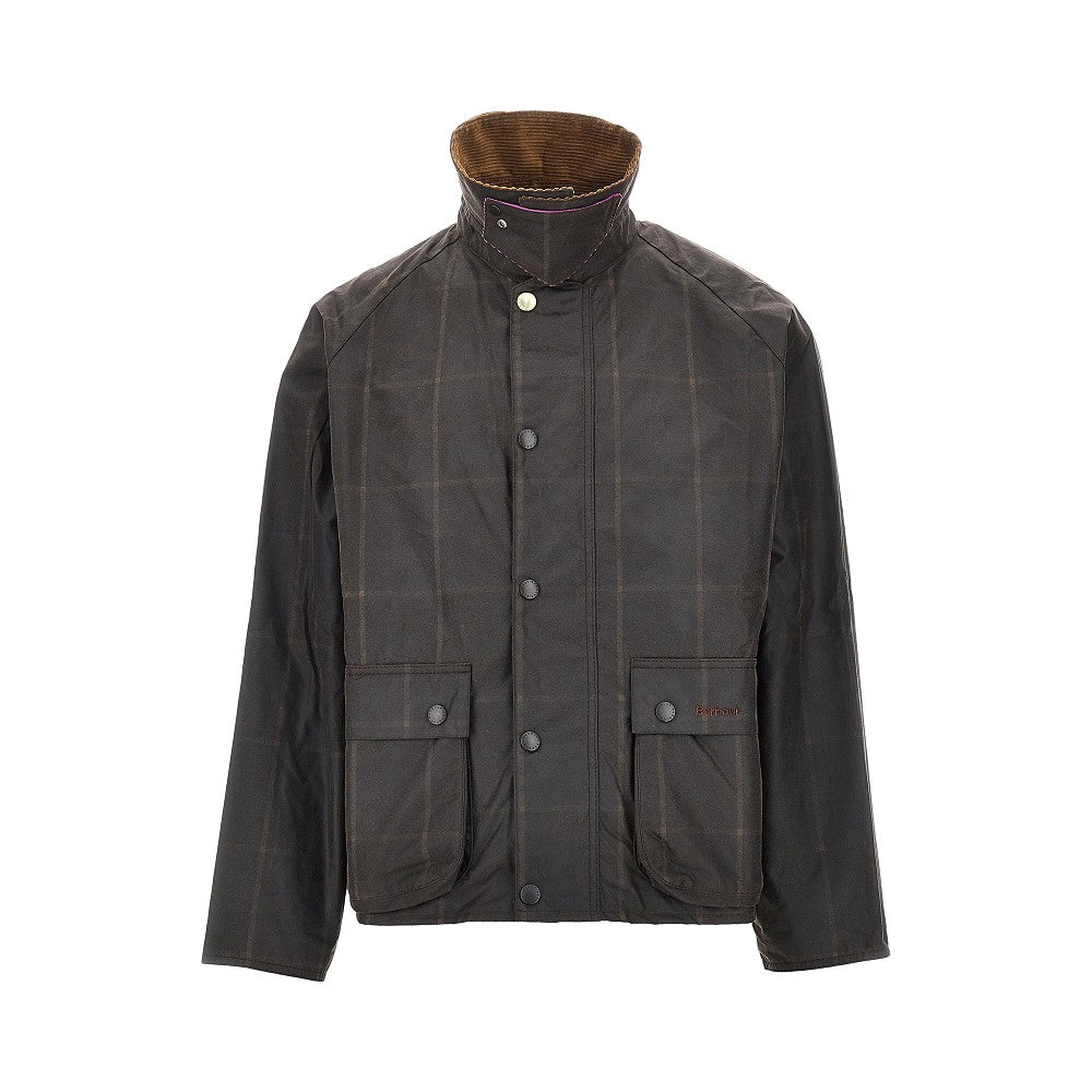 Transport Windowpane waxed cotton jacket